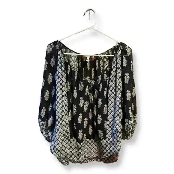 Joie Silk Black and White Blouse Size Small - Picture 1 of 11